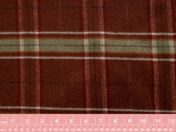 European Designer Deadstock – Yarn Dyed Wool – Rust Plaid