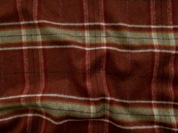 European Designer Deadstock – Yarn Dyed Wool – Rust Plaid