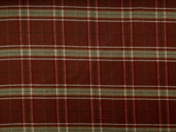 European Designer Deadstock – Yarn Dyed Wool – Rust Plaid