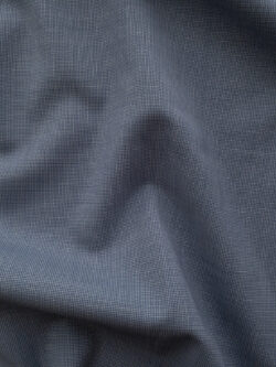 European Designer Deadstock - Yarn Dyed Wool/Polyester Suiting - Marine Blue