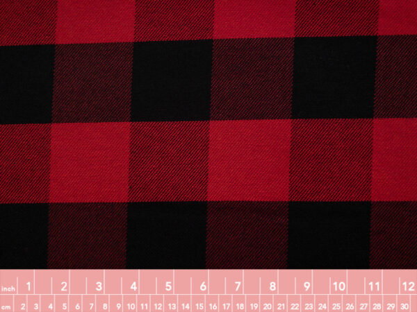 European Designer Deadstock - Cotton/Viscose Buffalo Check - Red/Black