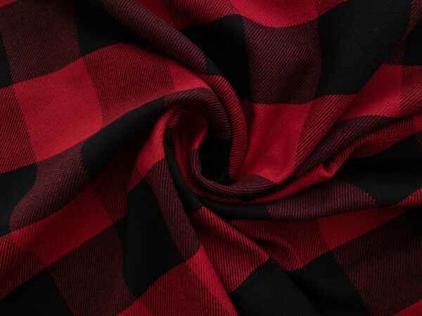 European Designer Deadstock - Cotton/Viscose Buffalo Check - Red/Black