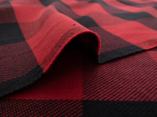 European Designer Deadstock - Cotton/Viscose Buffalo Check - Red/Black