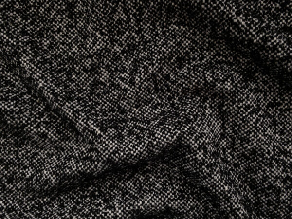 Lady McElroy - Eckville Wool/Mohair Boucle Coating - Black & White