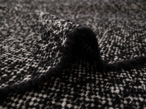 Lady McElroy - Eckville Wool/Mohair Boucle Coating - Black & White