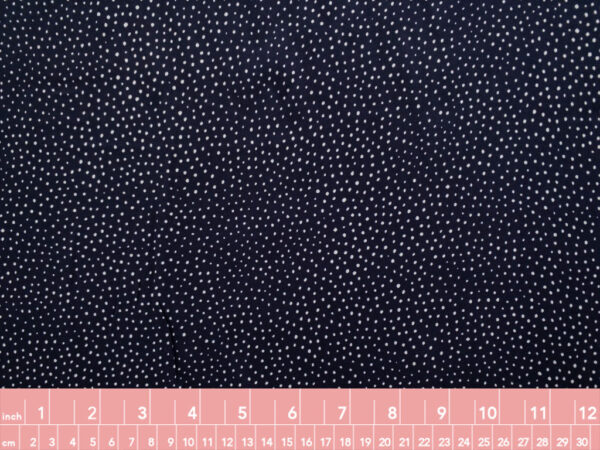 Lady McElroy - Viscose Challis Lawn - Raining Dots - Navy/White