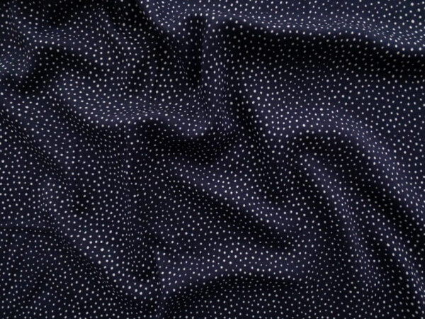 Lady McElroy - Viscose Challis Lawn - Raining Dots - Navy/White