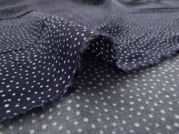 Lady McElroy - Viscose Challis Lawn - Raining Dots - Navy/White