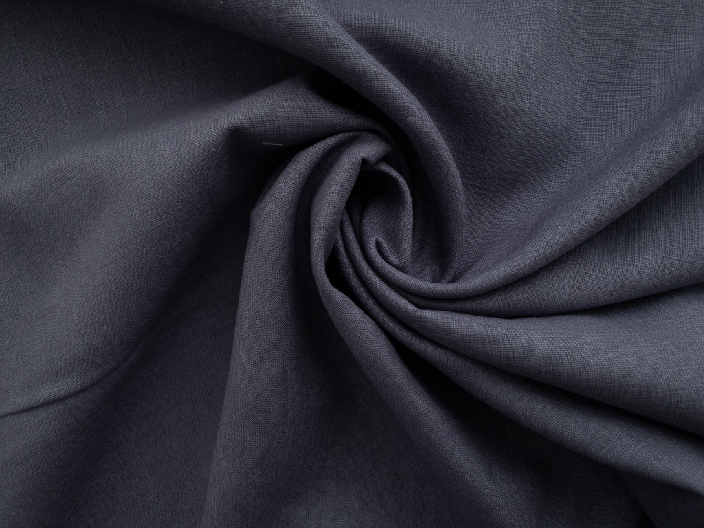 Smoke Blue Linen Fabric