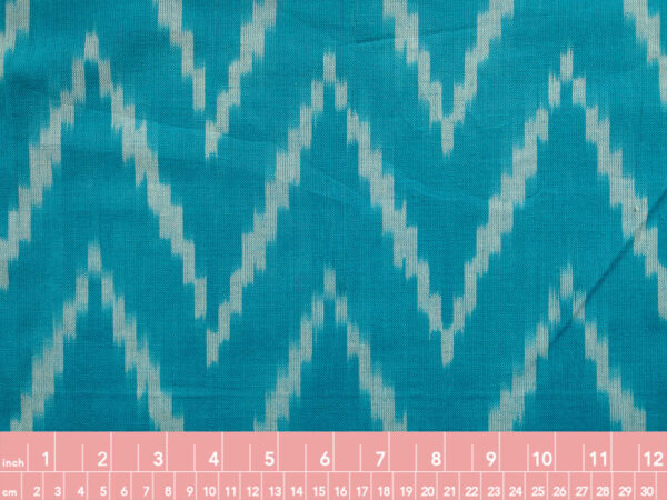 Handwoven Cotton Ikat - Zig Zag - Turquoise