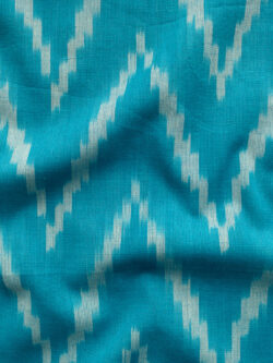 Handwoven Cotton Ikat - Zig Zag - Turquoise