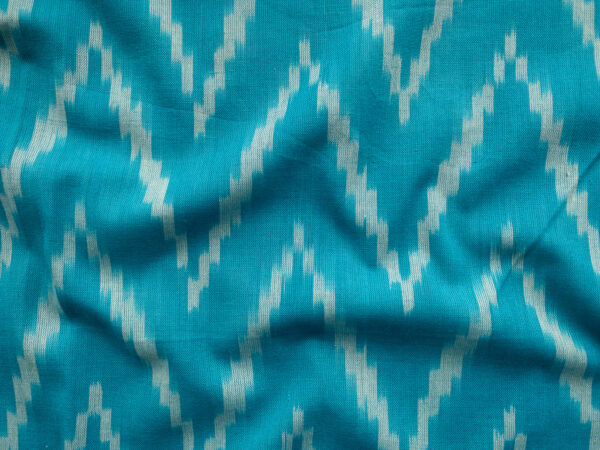 Handwoven Cotton Ikat - Zig Zag - Turquoise