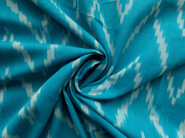 Handwoven Cotton Ikat - Zig Zag - Turquoise