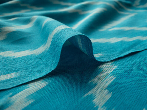 Handwoven Cotton Ikat - Zig Zag - Turquoise