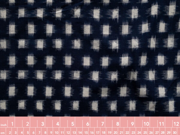 Handwoven Cotton Ikat - Squares - Navy