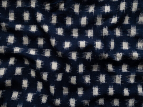 Handwoven Cotton Ikat - Squares - Navy