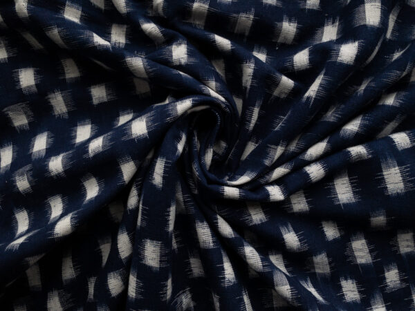 Handwoven Cotton Ikat - Squares - Navy