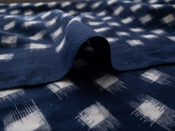 Handwoven Cotton Ikat - Squares - Navy