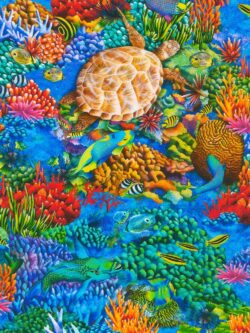 Quilting Cotton – Tropical Canyon - Ocean Floor - Tropical