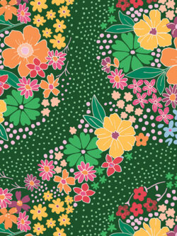 Quilting Cotton – AGF – Daisy - Garden Path Deep - Green