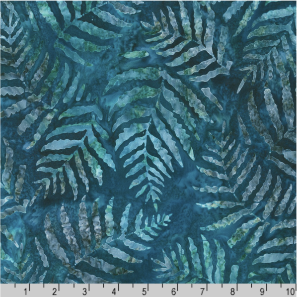 Artisan Cotton Batik - Marshland - Fronds - Ocean