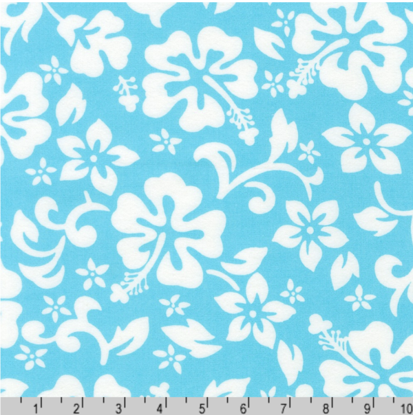 Aloha Cotton Flannel - Hibiscus - Lagoon