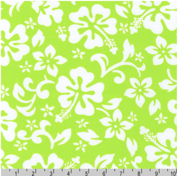 Aloha Cotton Flannel - Hibiscus - Green