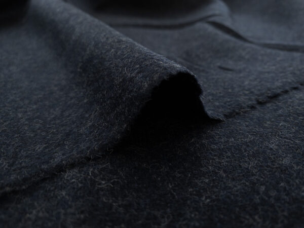 European Designer Deadstock - Wool/Polyester - Navy Fleck