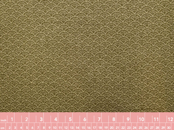 Japanese Cotton Sheeting – Ocean Waves – Olive Green