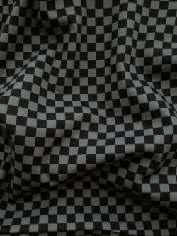 Japanese Cotton Sheeting – Ichimatsu – Grey/Black