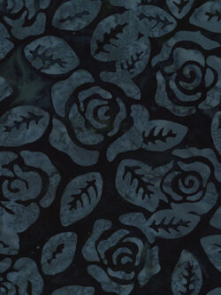 Cotton Batik - Bali Rose Garden - Roses - Indigo/Smoke