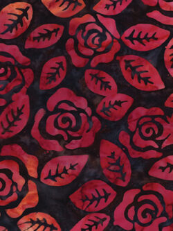 Cotton Batik - Bali Rose Garden - Roses - Bittersweet/Sunset