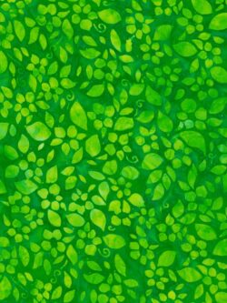 Artisan Cotton Batik - Floral Fantasy - Leaves - Green