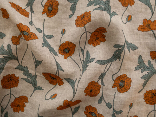 Hokkoh - Linen - Fresh Poppies - Natural/Orange