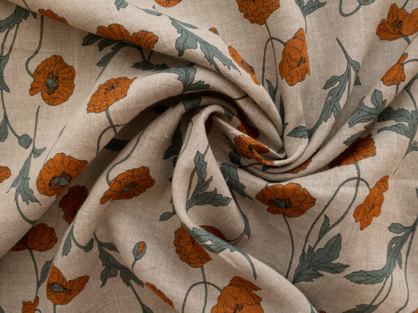 Hokkoh - Linen - Fresh Poppies - Natural/Orange