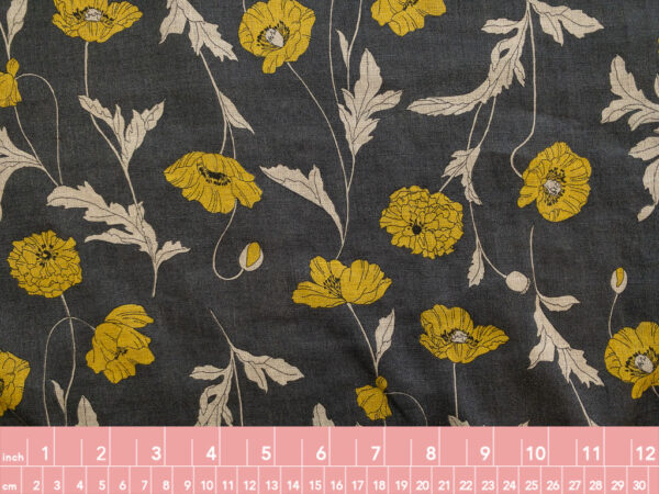 Hokkoh - Linen - Fresh Poppies - Charcoal/Yellow