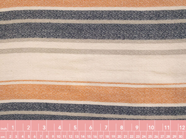 Designer Deadstock - Yarn Dyed Cotton - Variegated Stripe - Orange/Blue