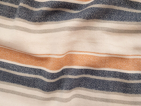 Designer Deadstock - Yarn Dyed Cotton - Variegated Stripe - Orange/Blue