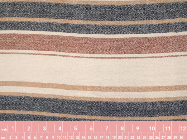 Designer Deadstock - Yarn Dyed Cotton - Variegated Stripe - Red/Blue