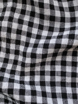 Yarn Dyed Linen - Crinkle Gingham - Black/Grey