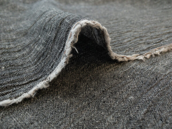 Crinkle Yarn Dyed Linen - Black/White