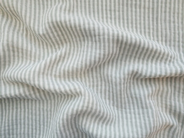 Organic Cotton Double Gauze - Yarn Dyed Stripe - Seafoam