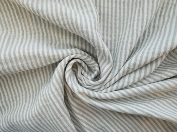 Organic Cotton Double Gauze - Yarn Dyed Stripe - Seafoam