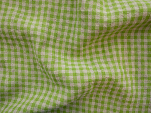 Yarn Dyed Linen - Gingham - Lime