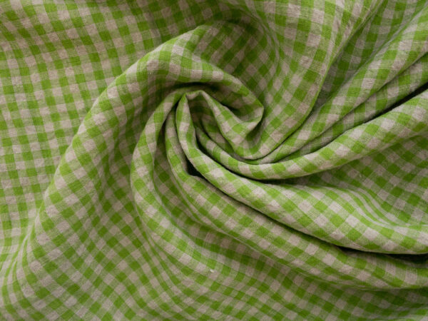 Yarn Dyed Linen - Gingham - Lime