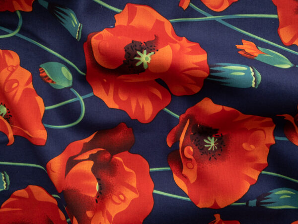 Lady McElroy – Cotton Poplin – Poppy Fields – Navy