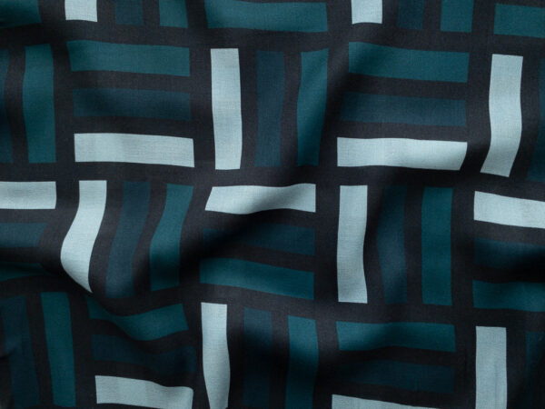 Lady McElroy – Viscose Crepe – Geometric Atlantic – Ocean