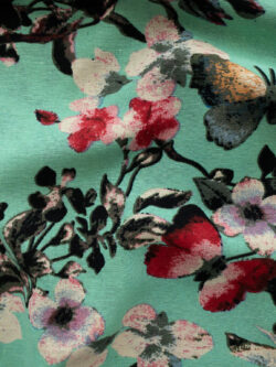 Lady McElroy – Linen/Cotton – Kaleidoscope Blossom – Aqua