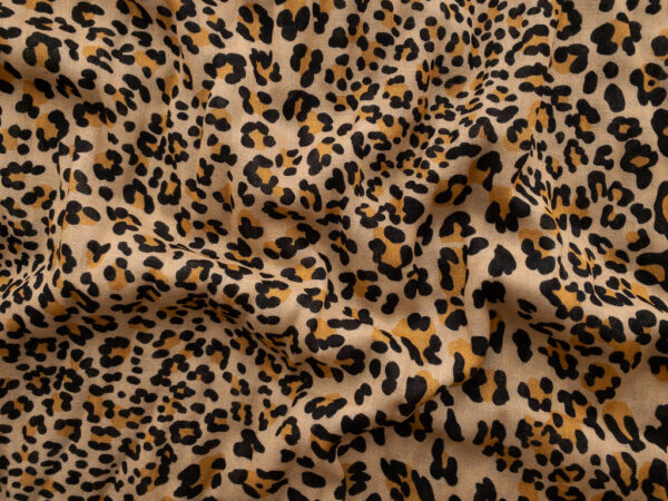 Designer Deadstock - Viscose/Wool Challis - Classic Leopard