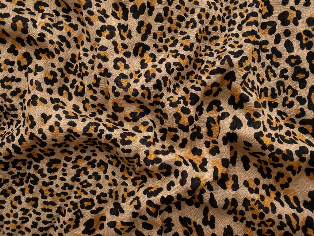 Designer Deadstock - Viscose/Wool Challis - Classic Leopard - Stonemountain  & Daughter Fabrics